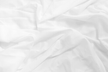 Soft focus white smooth ripple linen fabric texture background