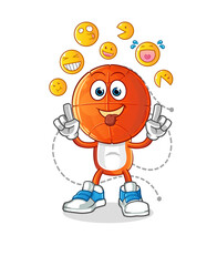 basketball head cartoon laugh and mock character. cartoon vector