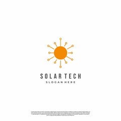 sun tech logo design concept modern. circle abstract logo. virus logo