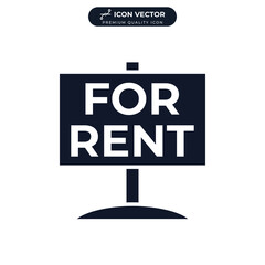 For rent icon symbol template for graphic and web design collection logo vector illustration