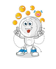 medicine tablet head cartoon laugh and mock character. cartoon vector