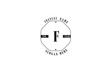 Stylish and Elegant luxurious logo of letter F with polygon for company name or initial name.