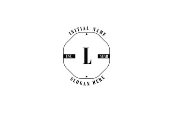Stylish and Elegant luxurious logo of letter L with polygon for company name or initial name.