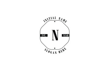 Stylish and Elegant luxurious logo of letter N with polygon for company name or initial name.