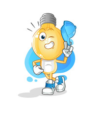 Obraz premium light bulb head cartoon young boy character cartoon