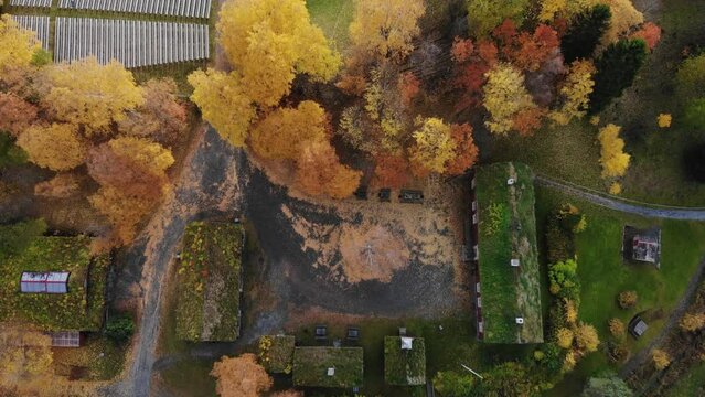 A gorgeous autumn in the historic city of Norway, Stiklestad Cultural History Museum