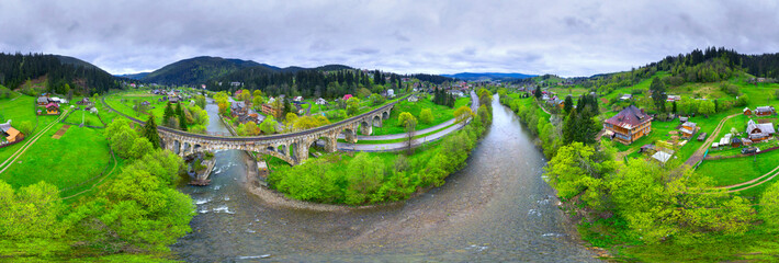 Vorokhta bridge 360 ​​panorama