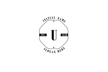 Stylish and Elegant luxurious logo of letter U with polygon for company name or initial name.
