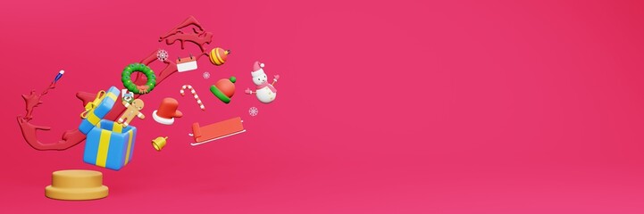 Naklejka premium 3d rendering of christmas new year celebration in Bermuda for web cover and social media