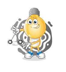 light bulb head cartoon hypnotizing. cartoon mascot vector