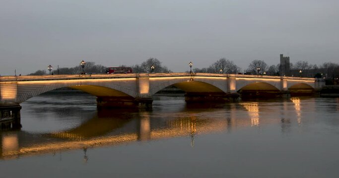 Sunset view of the Putney Bridge in South West London