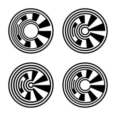 Circular design elements. Abstract circle icons.