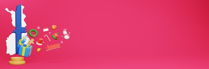 3d rendering of christmas new year celebration in Anguilla for web cover and social media3d rendering of christmas new year celebration in Finland for web cover and social media