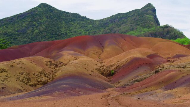 Seven coloured earths. A formation in nature that has become a huge tourist attraction on island Mauritius