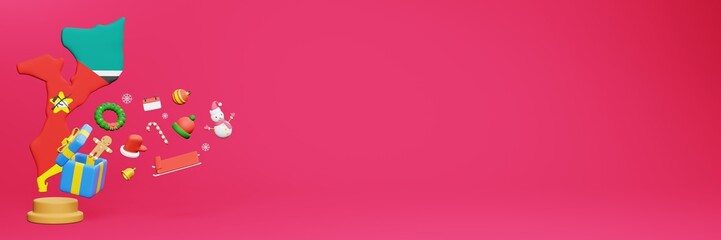 3d rendering of christmas new year celebration in Mozambique for web cover and social media