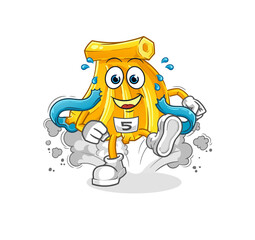 Banana runner character. cartoon mascot vector