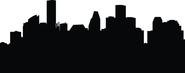 Obraz premium Houston City Silhouette Skyline Illustration