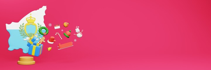 3d rendering of christmas new year celebration in San Marino for web cover and social media
