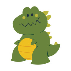 Funny dinosaur vector cartoon character illustration isolated on a white background.