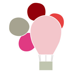 Vector illustration of a pink hot air balloon