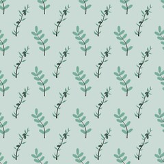 flower pattern - cute plant leaves on a light background