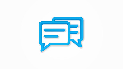 message, chat, speech bubble, talk, dialog 3d realistic line icon. Vector top view illustration. color pictogram isolated on white background