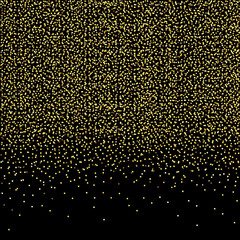 Gold sequins on a black background
