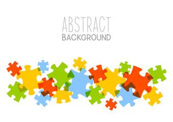 Abstract background with color puzzle horizontal border