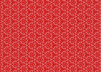 Red kaleidoscope, repeating pattern, design is perfect for printing on fabric or wrapping paper for Valentine's Day