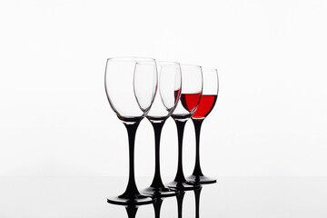red wine in glasses. beautiful still life. Wineglasses