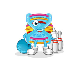 DNA play bowling illustration. character vector