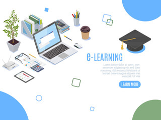 Isometric concept for distance learning or online education
