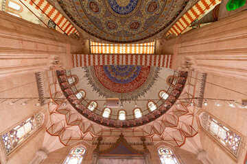 Naklejka premium Islamic architecture background photo. Low angle view of Selimiye Mosque