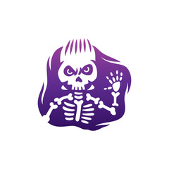 Cartoon Halloween Skull Vector Illustration