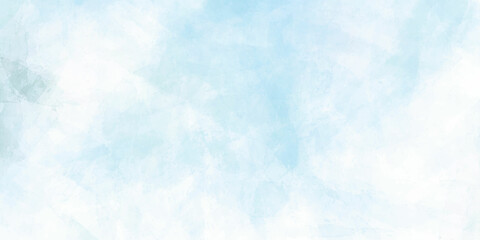 Fototapeta na wymiar Watercolor blue sky background. Aquarelle paint paper textured canvas