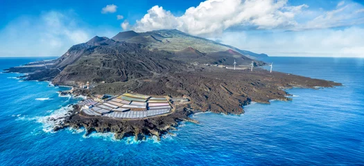 Crédence de cuisine en verre imprimé les îles Canaries Landscape with Salinas de Fuencaliente, Canary island, Spain