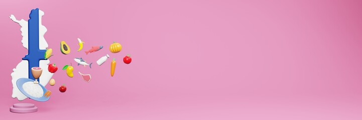 3d rendering of healthy food consumption nutritional requirements in Finland