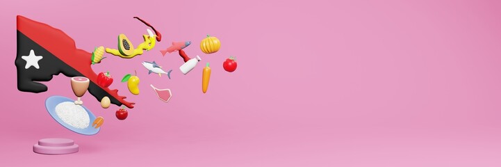 3d rendering of healthy food consumption nutritional requirements in Papua New Guinea