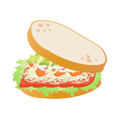 サーモンと野菜のサンドイッチ