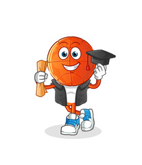 basketball head cartoon graduation vector. cartoon character