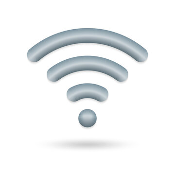 Wifi 3d icon. Wireless network signal symbol. Internet sign. Wi fi broadcast concept. Vector illustration.