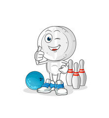 medicine tablet head cartoon play bowling illustration. character vector