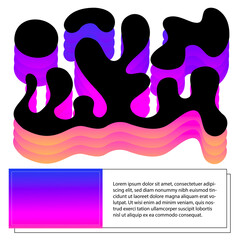 Modern aesthetics vector poster design card.Brutalism gradient graphic in web template layout made with abstract geometric shapes, poster art, website header, digital print.psychedelic hand drawn
