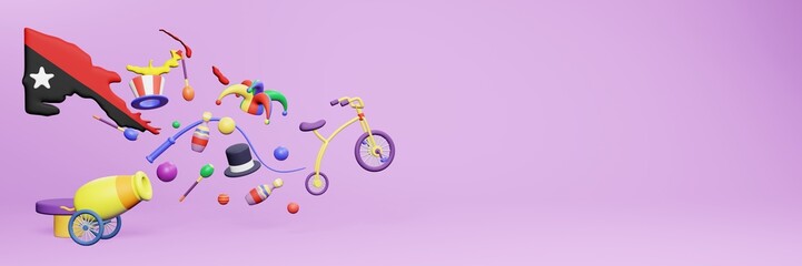 3d rendering of festivals and circus entertainment in Papua New Guinea for social media