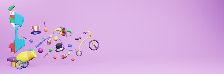 3d rendering of festivals and circus entertainment in Saint Pierre and Miquelon for social media