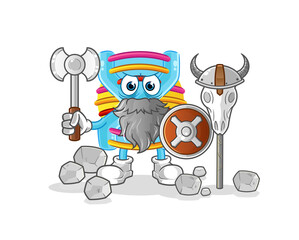 DNA viking with an ax illustration. character vector