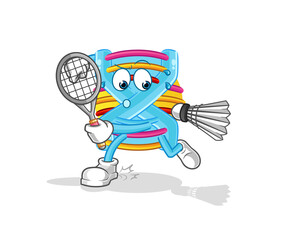 DNA playing badminton illustration. character vector
