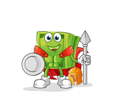 money spartan character. cartoon mascot vector