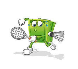 Obraz premium money playing badminton illustration. character vector