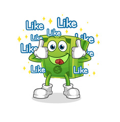money give lots of likes. cartoon vector